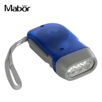 

3 LED Dynamo Wind Up Flashlight Torch Light Hand Press NR Hiking Outdoor Useful