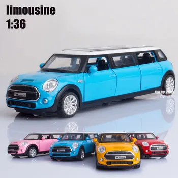 

1:32 kids toys extended limousine Mini Auto metal toy cars model pull back car miniatures gifts for boys children