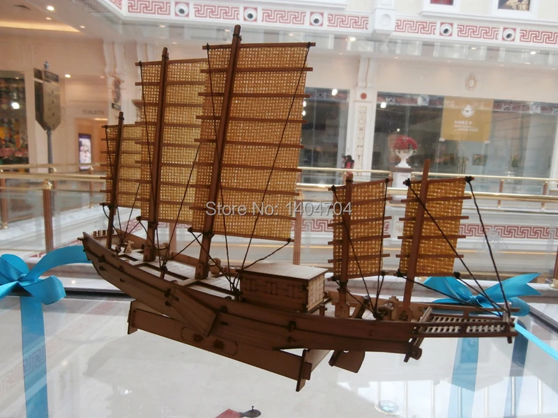 NIDALE модель лазерная резка деревянная парусная лодка собранные наборы масштаб 1/80 Китай парусник большой мусорный корабль модель