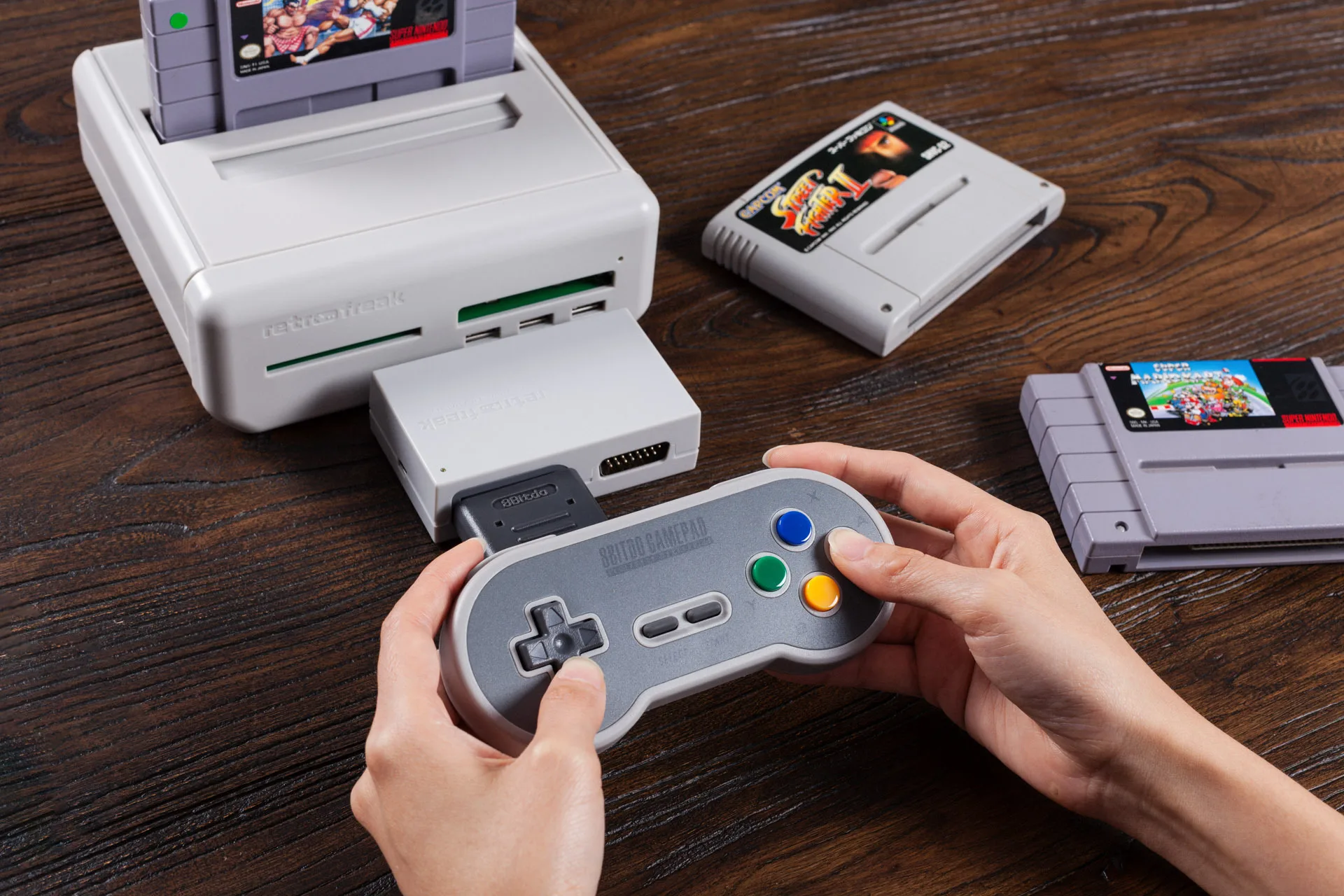 

NEW 8Bitdo SN30 2.4G Wireless Gamepad Retro Controller with 2.4G NES Receiver USB-C Wireless Game Pad for SNES Classic Edition