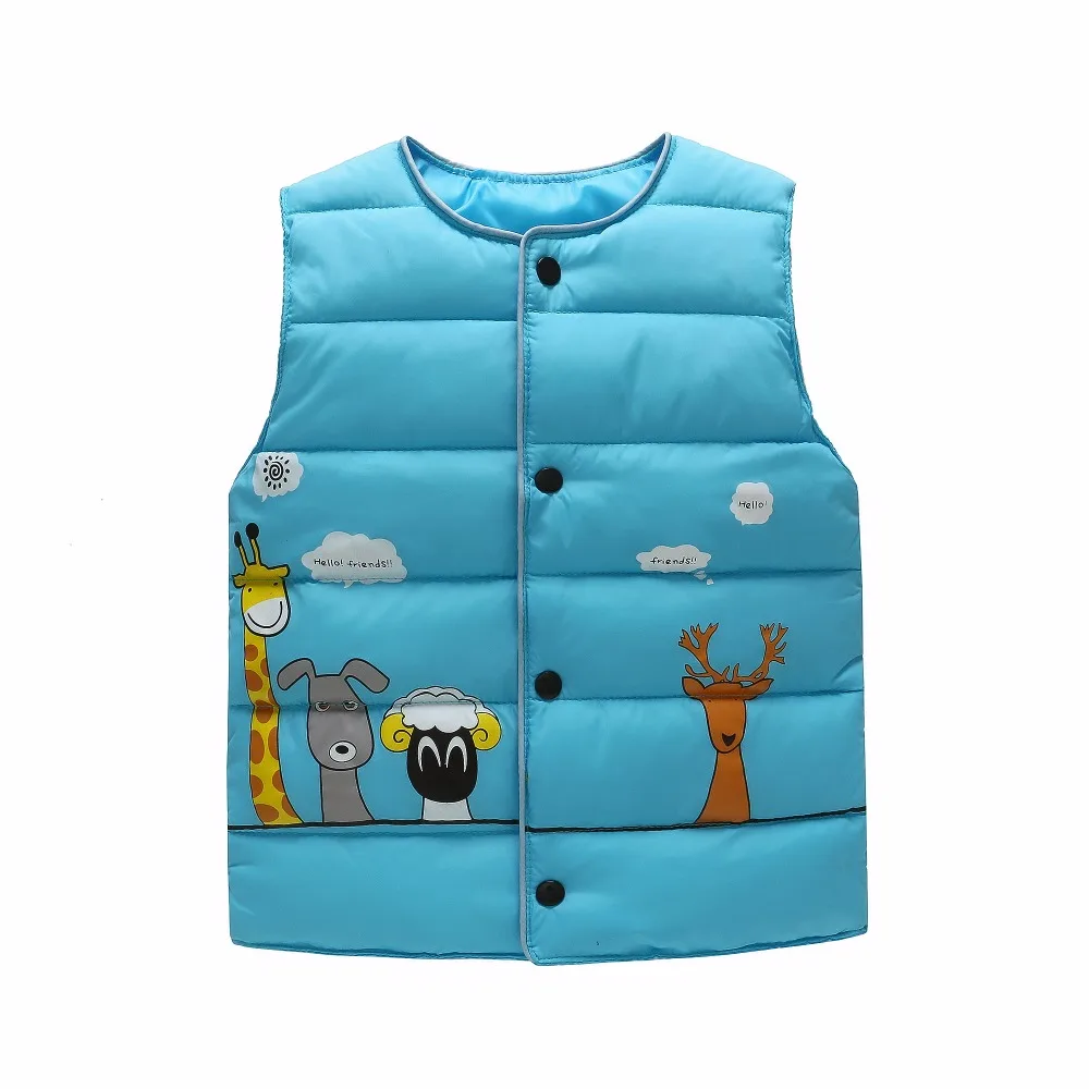 

Cartoon 100% high quality Cotton parkas Children's Vest for girls boy coat down and parkas kids vest winter clothing warm