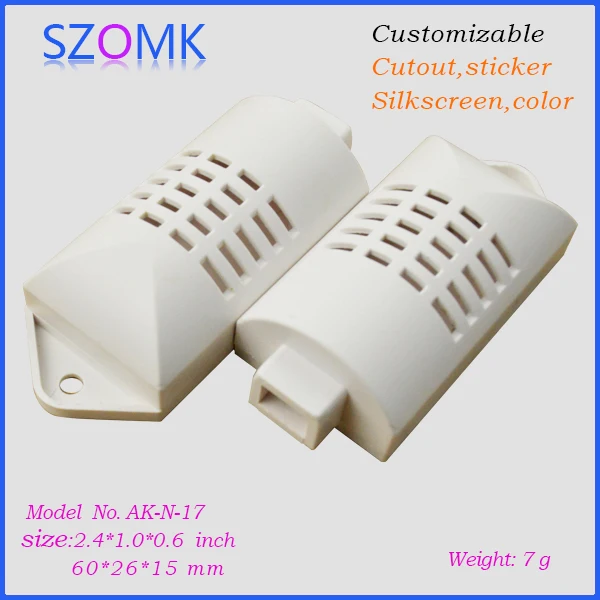 

10 pieces a lot, plastic temperature sensor case 60*26*15mm humidity sensor enclosure pcb distrubition enclosure