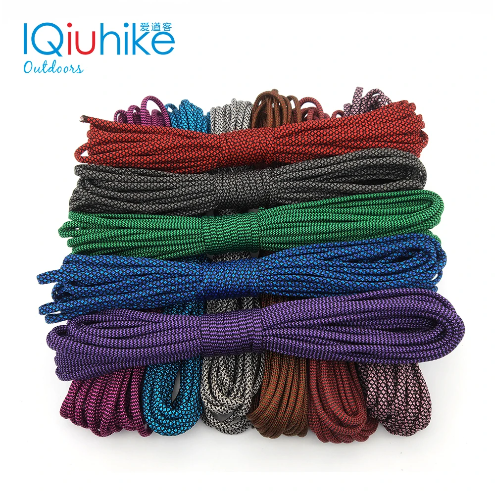 IQiuhike 550 Paracord المظلة الحبل الحبل خيمة حبل Guyline مل المواصفات النوع الثالث 7 ستراند 100FT للمشي التخييم 208 الألوان