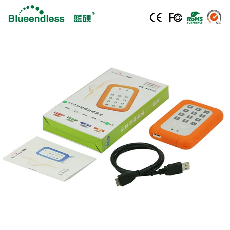 Жесткий диск Blueendless 2 5 дюйма корпус для шифрования hdd sata usb 3 0 чехол блокировки