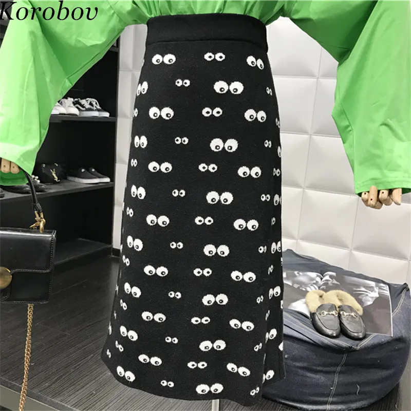 Korobov новый мультфильм средства ухода для век печати Harajuku Женский юбки женщин Jupe