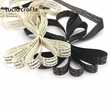 Lucia crafts 15 мм бежевый черный с принтом ручной работы дизайн атласные ленты для отделки одежды шитье DIY подарочная упаковка 3y/лот T0103
