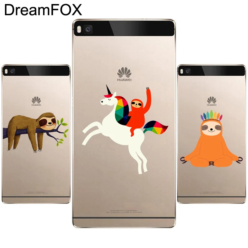 DREAMFOX M352 Ленивец и енот Мягкий ТПУ силиконовый чехол для huawei P8 P9 P10 Lite Plus 2017 Honor 8 Pro 9
