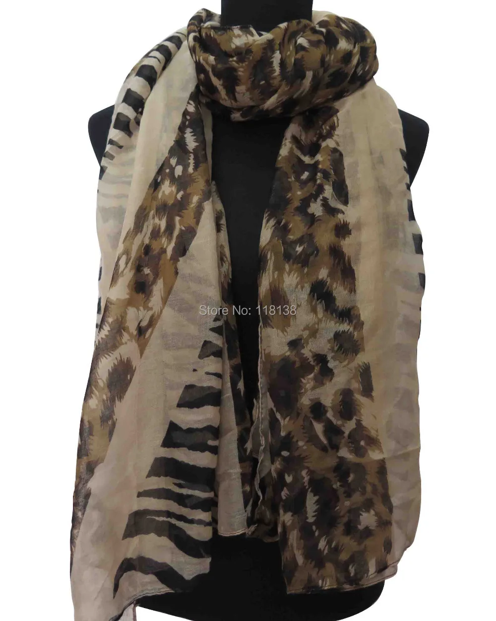 

Leopard Zebra Stripe and Union Jack Print Women's Scarf Shawl, Free Shipping