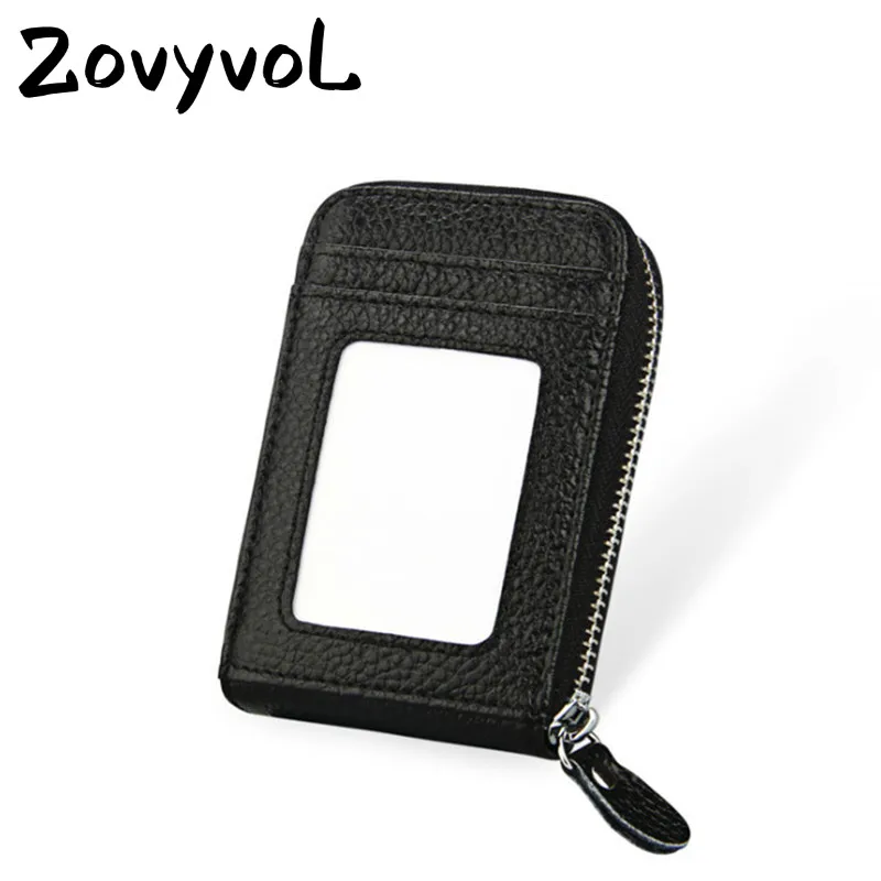 

ZOVYVOL 2019 Unisex 11 Color Blocking Wallets With RFID Genuine Leather Zipper Credit Card Holder ID And Credit Card Holders