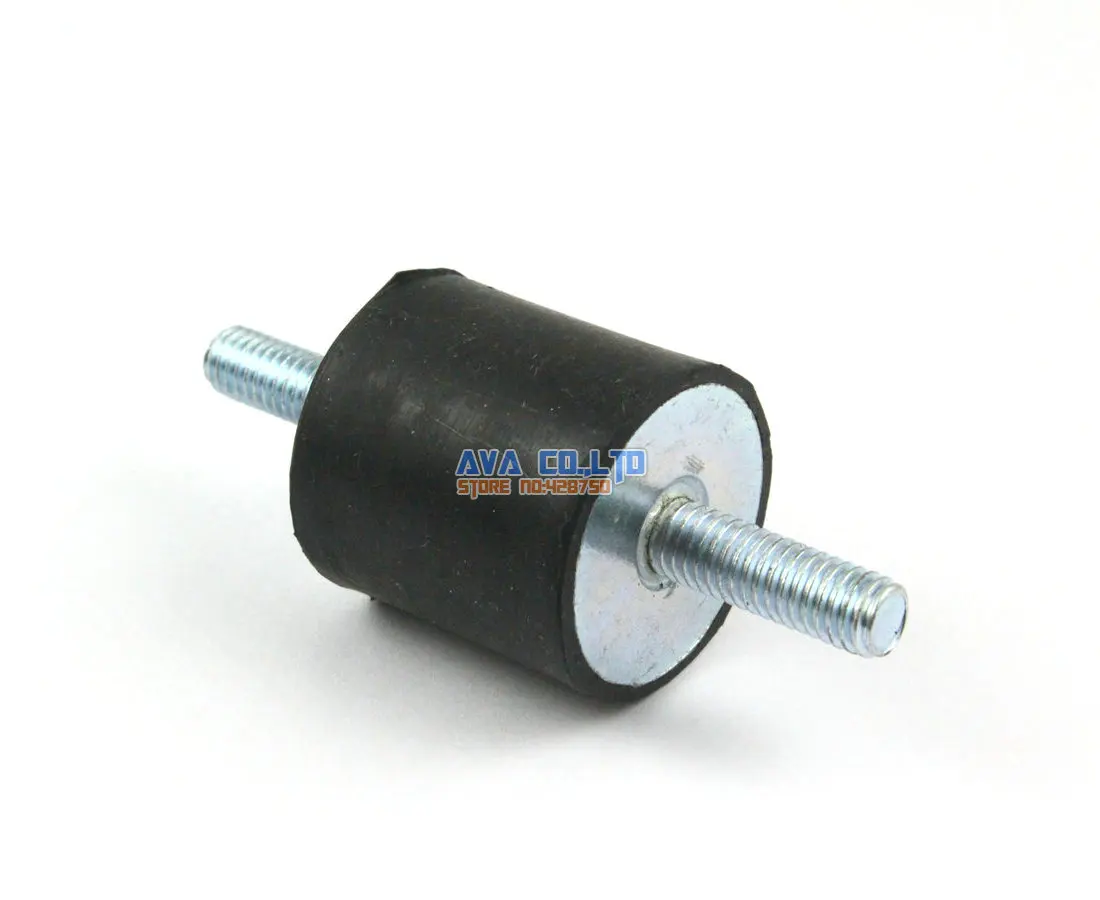 

4 Pieces 25*25mm M6*17mm Double End Male Rubber Anti Vibration Mount Bobbin Isolator