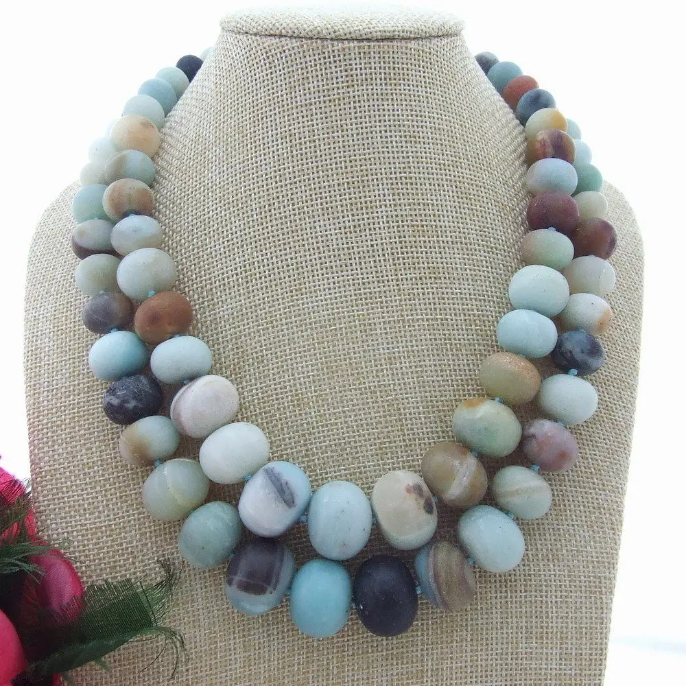 

FC061812 Natural 18" 10-20mm Rondelle Amazonte Necklace