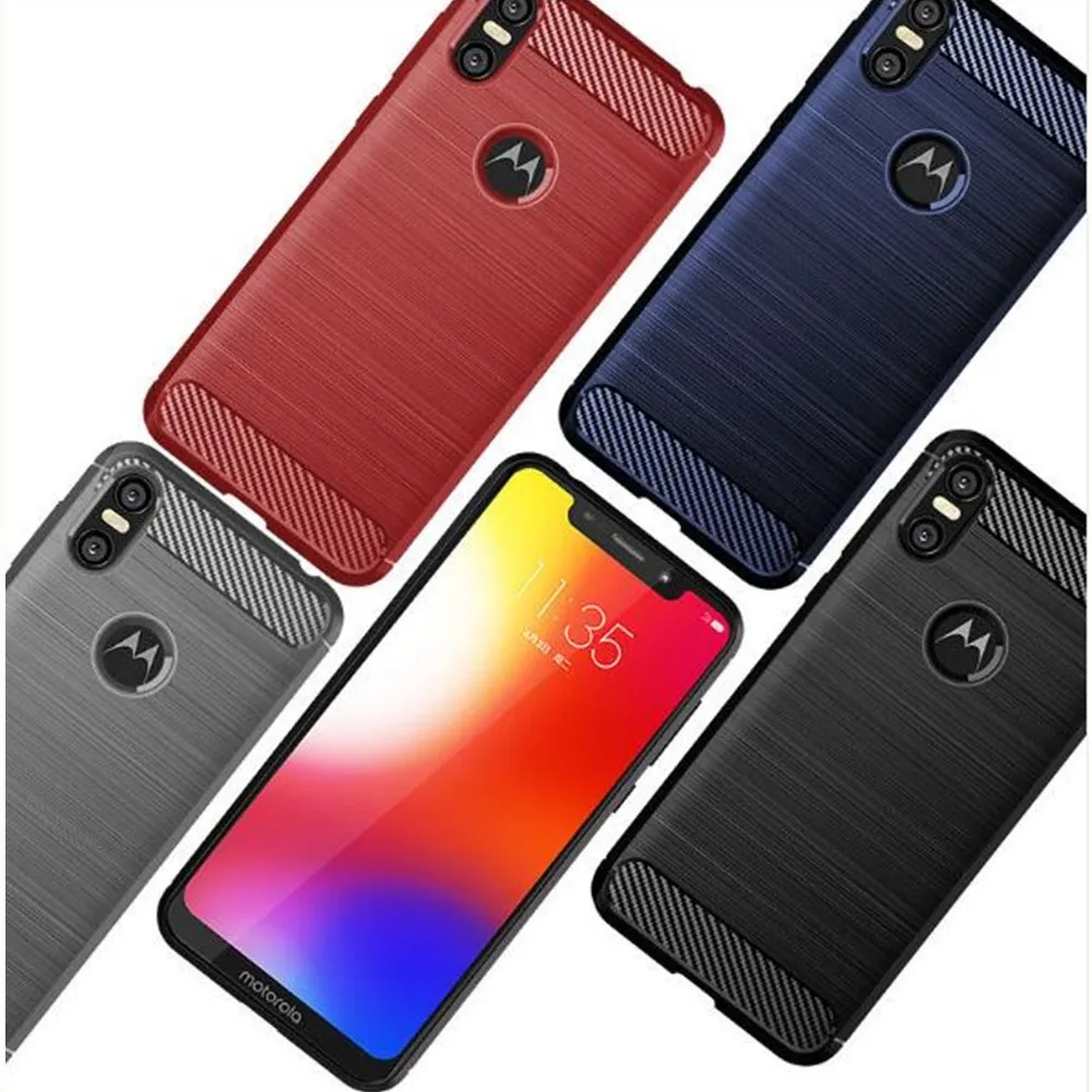 Чехол из углеродного волокна для Motorola P30 Note P 30 Play резиновый силиконовый чехол