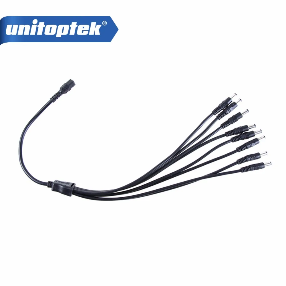 

Unitoptek 8 Way 1 Female to 8 Male CCTV Power Splitter Cable Hub for Camera DVR Security Kit video cctv accessories 5,10pcs/Lot