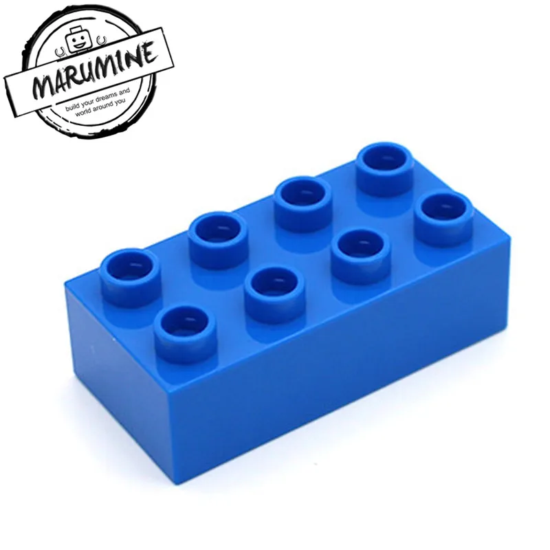 MARUMINE, большие кирпичи, 2x4, Duplo, блок, 30 шт./лот, классический набор, Обучающие игрушки, подарок для детей, сделай сам, набор строительных кирпичей - Цвет: Синий