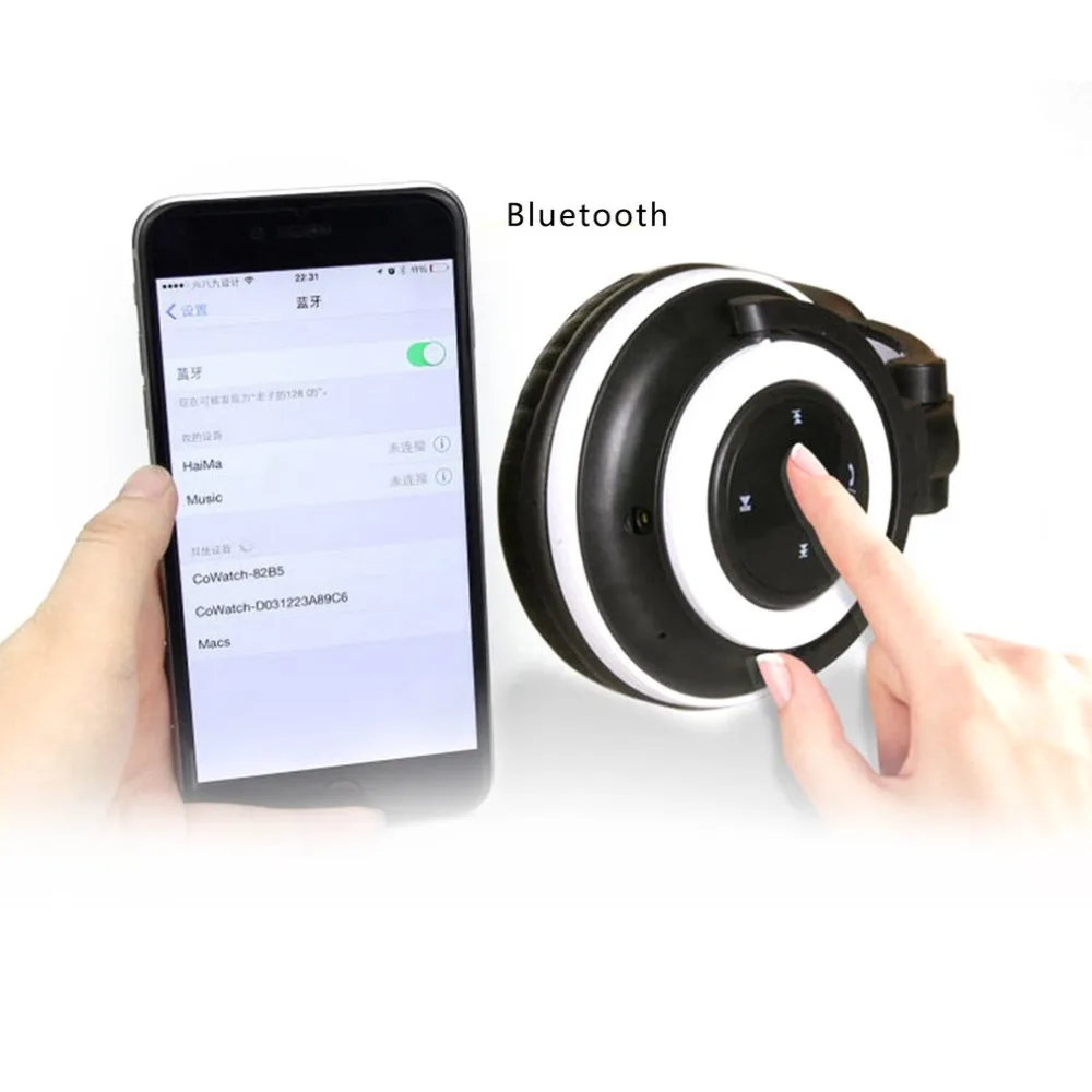 Складной Косплэй кошачьими ушками Bluetooth наушники Беспроводной провода универсальная стереогарнитура светодиодный свет мигающие наушники с микрофоном