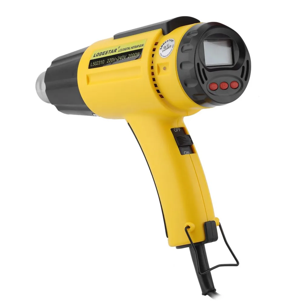 

LODESTAR 2000W Electric Hot Air Gun Heat Gun +Nozzle Temperature Adjustable Hand Held Paint Stripper Air Blower with LCD Display