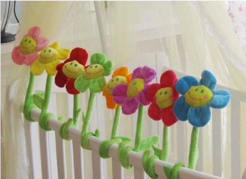 Baby Crib 8 pcslot Rose Sun flowers stuffed plants baby bed decoration artificial flowers for decorative buckle curtain (5)