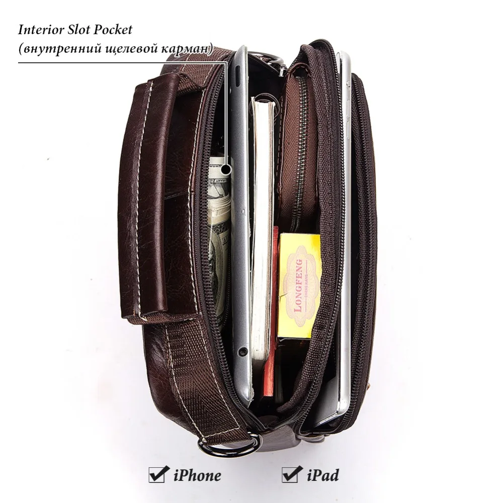 Kopen KAVIS Messenger Bag Kleine Mode Mannen Echt Leer Schoudertassen Bedrijf Crossbody Toevallige Tas Beroemde Merk Sling Sac Pocket