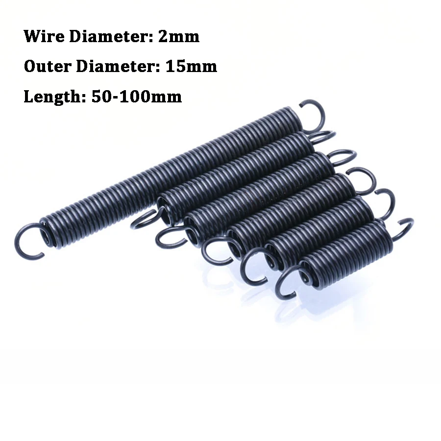 Metal Springs 10Pcs 304 Stainless Steel Expand Spring Dual Hook Mini Tension Spring Wire Dia 0.3mm 0.4mm 0.5mm OD 3mm 4mm Metal Springs(20mm