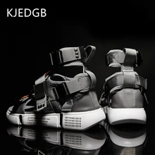 KJEDGB/Новинка года; модная летняя мужская обувь; сандалии-гладиаторы; дизайнерские удобные пляжные сандалии на платформе; мужские парусиновые сандалии