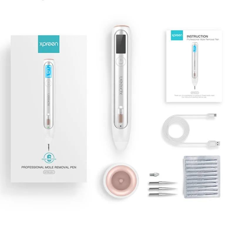 

1 set laser plasma pen Wireless Charging Mole Remover Pen with 6 Levels for Facial Freckle Dark Spots Tattoo Wart Tool Kit