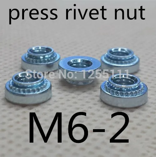 

100pcs/lot High Quality RoHS M6-2 M6 Press Nut Clinching Nut Steel Zinc Plated Pressure Riveting Nuts Inserting Nut