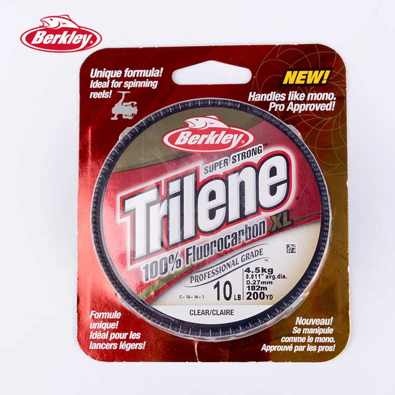 

Berkley Trilene 100% Fluorocarbon XL 182m Clear Fishing Lines For Spinning Reels Super Smooth Durable Carp Fishing Pesca Tackle