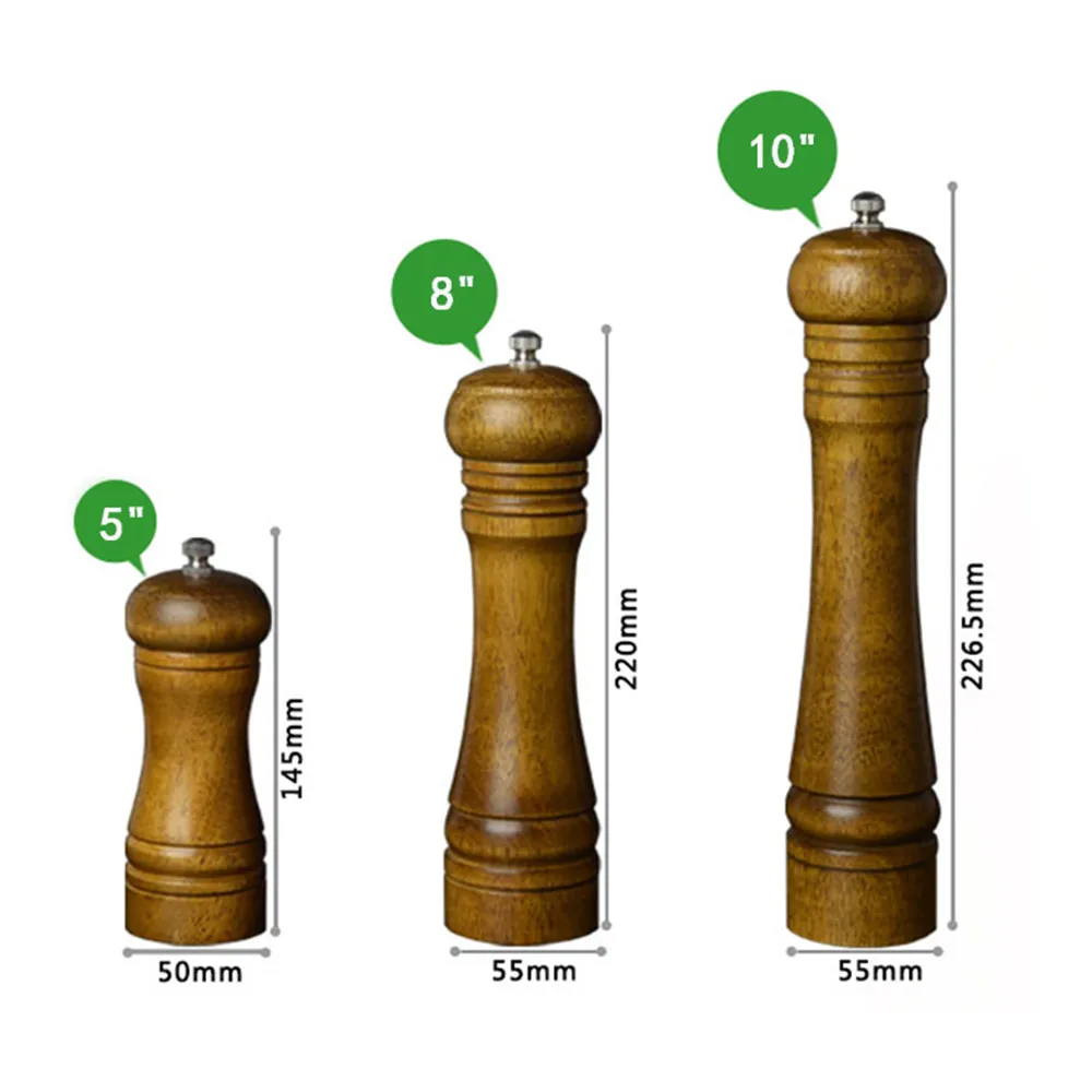 1 шт 5/8/10 дюймов перец мельницы для специй Пособия по кулинарии гаджеты древесины дуба ручной мельница для перца и соли Набор Для Приправ Для ktitchen Инструменты для барбекю