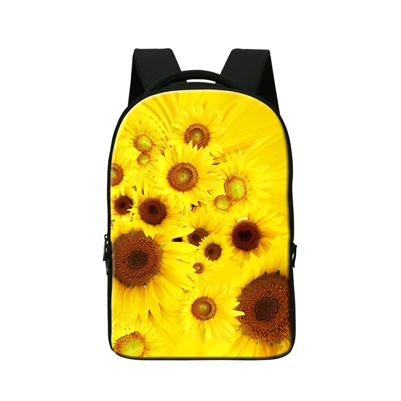 

3D sunflower rose print laptop backpack bag 14,girls School Bookbag,adult school bag,designer stylish bags for college students