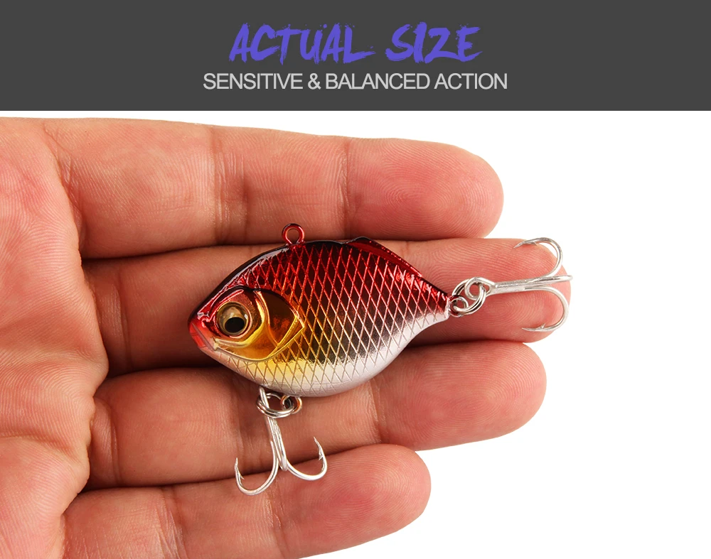 Spinpoler Hot Quality Hard Vib Crankbait Lures 45MM 9G Fishing Bait Treble Hooks Sinking Fishing Wobbler Pesca  (8)