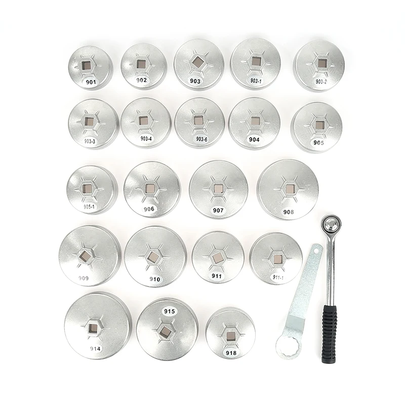 

23PCS/lot Aluminum Alloy cap style oil filter wrench set auto car repair maintain tool kit for many car types 2018 Hot HWC
