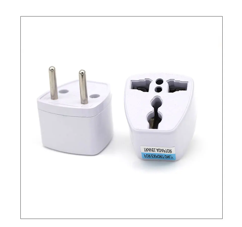Universal EU Plug Europe Travel Wall Power Charger Outlet Adapter Converter 2 Round Socket Input Pin Plug Adapter Connector (7)