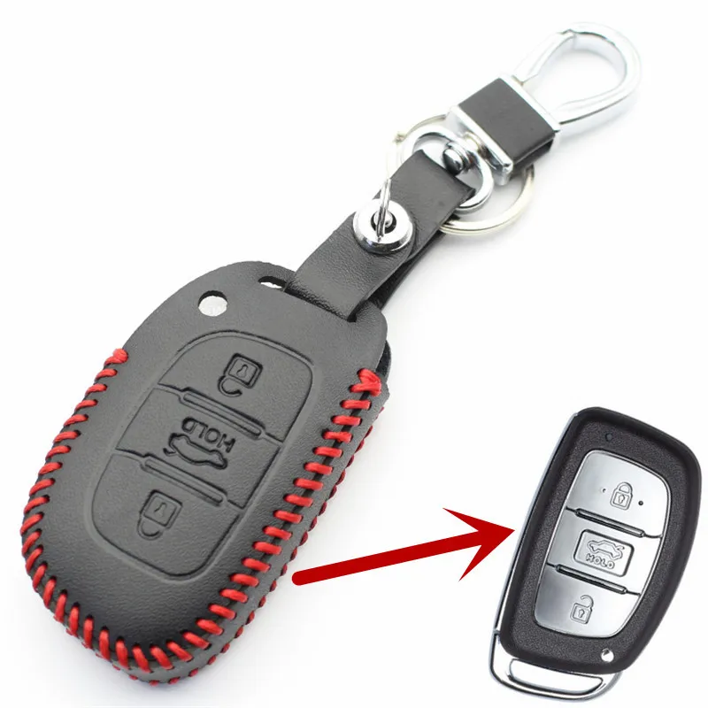 FLYBETTER натуральная кожа 3 кнопки Smart Key чехол для hyundai Sonata9/Tucson/Elantra стайлинга автомобилей L2205