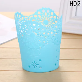 

2018 New Lace Lace Hollow Pattern Storage Pen Pencil Pot Holder Container Desk Organizer Gift Pen Holder Brush Pot 6 Colors!!!!!