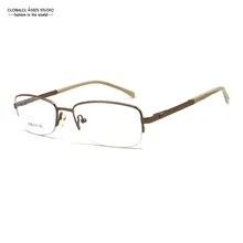 Высокое качество Классическая половинная оправа металлическая оправа для очков темно-серый тонкий пружинным шарниром из ацетата целлюлозы Mypia оптические очки SU1004 C3