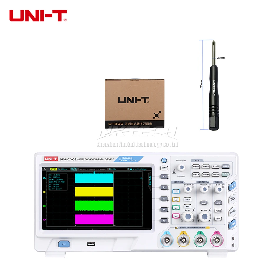 UPO2074CS 4CH 70MHz UNI-T Цифровой Ультра люминесцентный осциллограф UPO2104CS UPO2102CS UPO2074CS UPO2072CS 2/4 канала 100 МГц 70 МГц полоса пропускания 8 дюймов на тонкопленочных транзисторах на тонкоплёночных транзисторах - Цвет: UPO2074CS 4CH 70MHz