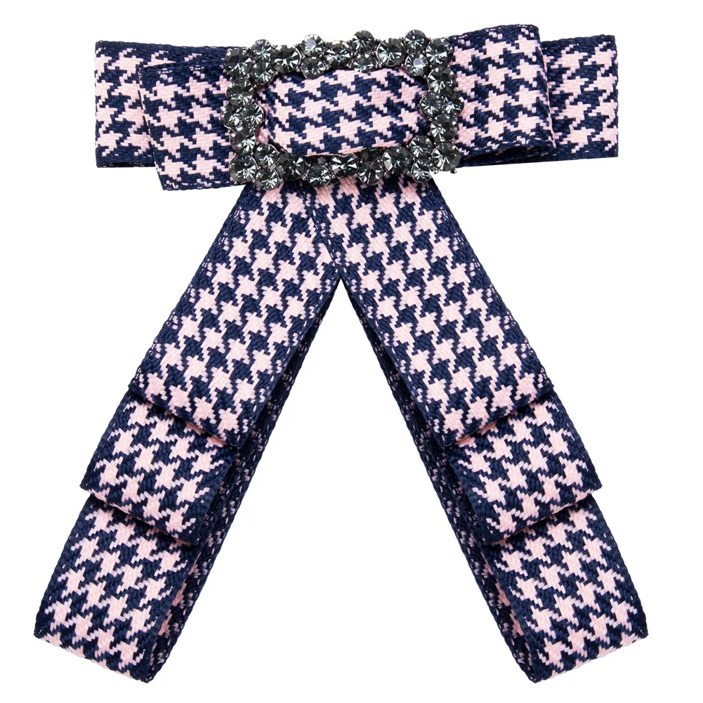 

New Canvas Fabric Cloth Plaid Bow Ties Women Women's Classical Bowknot Necktie Tie Bohemia Tassel Collar Dress Party Duftgold