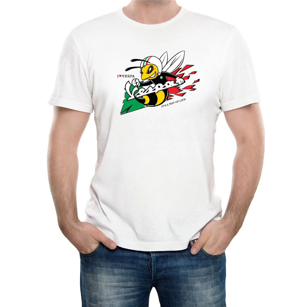 Interesting Wasp Logo Vespa Piaggio Vespa Gtv Gts 300 300ie 150 Super O Neck Printed T Shirt Short Sleeve T Shirt 100 Cotton Shirts Tops Aliexpress