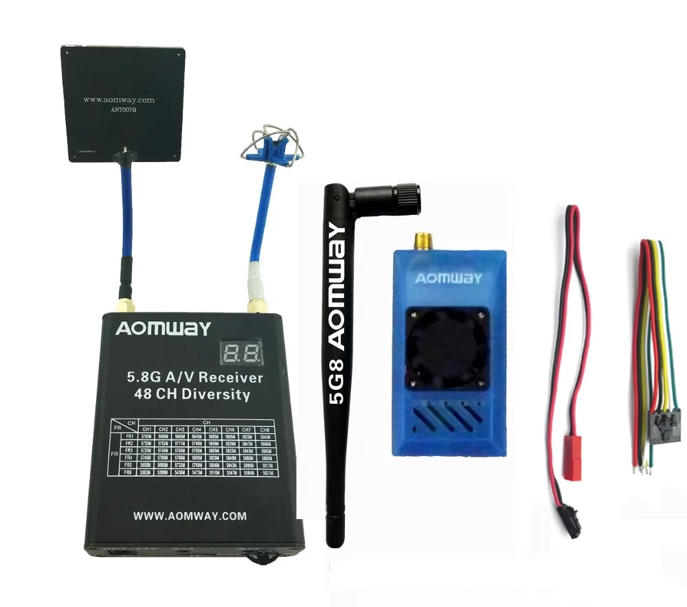 

Aomway FPV 5.8Ghz 1000mW 1W 48CH AV Audio Video Transmitter and Receiver with DVR Recorder function