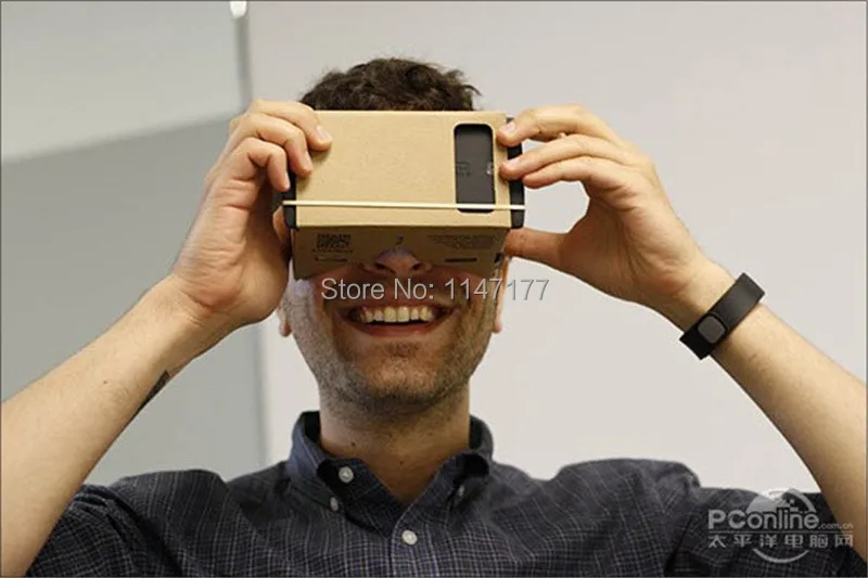 100 шт. DIY Google Cardboard виртуальной реальности VR мобильного телефона 3D просмотра очки для 5," Экран+ регулируемая головка mout ремень
