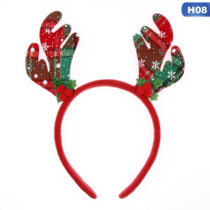 Рождественские повязки на голову эльфы, вечерние шапки, Рождественские оленьи рога, костюм, повязки на голову для рождества, праздника, вечеринки, аксессуары для волос - Цвет: 8