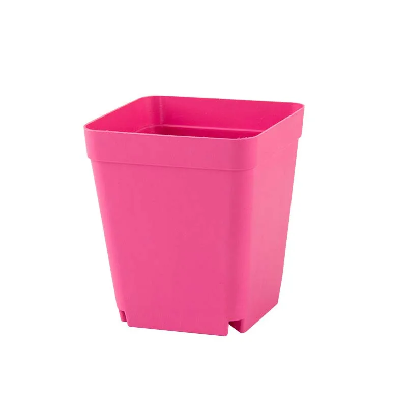 Pink 10 цветов мини квадратный пластиковый цветочный горшок для домашнего офиса стол садовый декор - Цвет: Pink