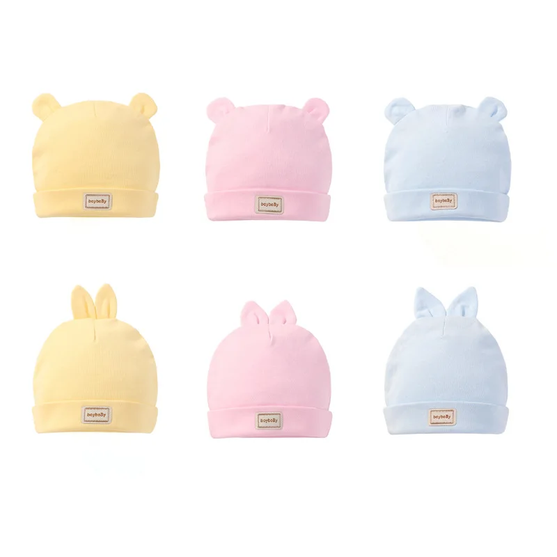

Papfavor cute newborn baby comic Cotton Hat scraf set 0-3 months Hat for boys adjustable Cap photography props for girls