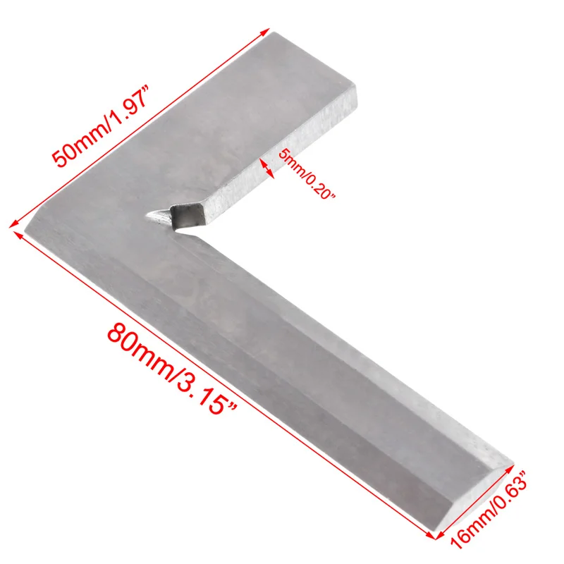 80x50 мм угол квадратный широкий нож-образный 90 градусов лезвие линейка Калибр