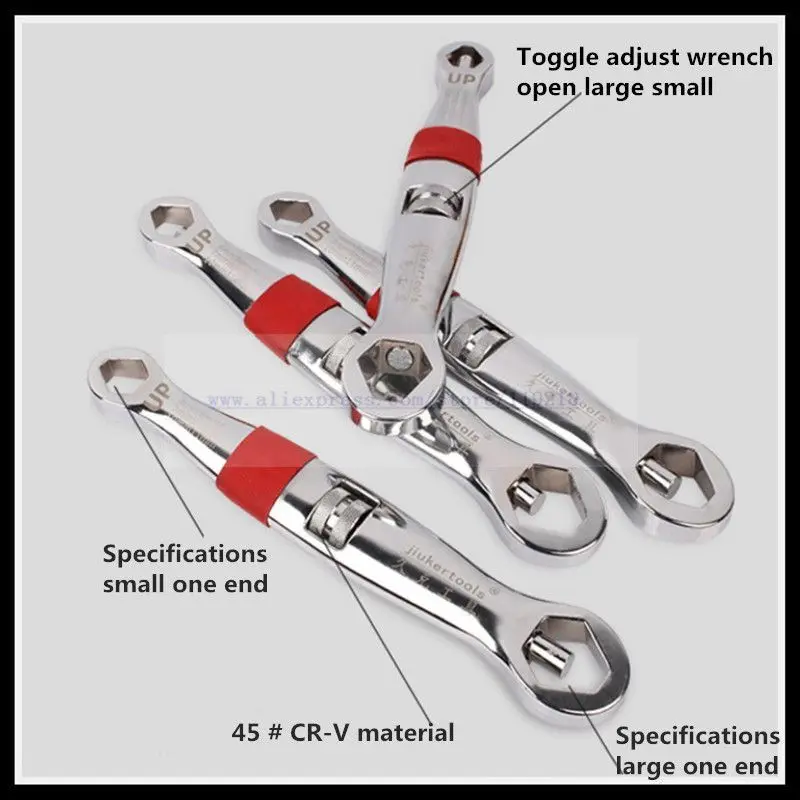 

Multi-function fast universal wrench 16 23 in 1 wrench hand tools (black,red paragraph)