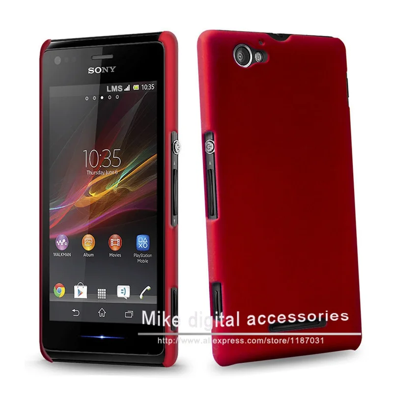 Разноцветный роскошный прорезиненный матовый пластиковый жесткий чехол для sony Xperia M C1905 C1904 чехол для сотового телефона s - Цвет: Red
