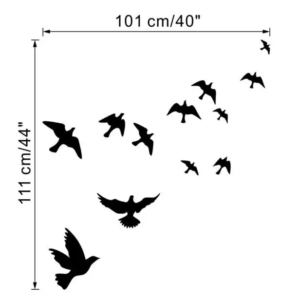 Новое поступление черные Летающие птицы настенные Стикеры для детской комнаты наклейки плакат обои спальня домашний декор z0619#30