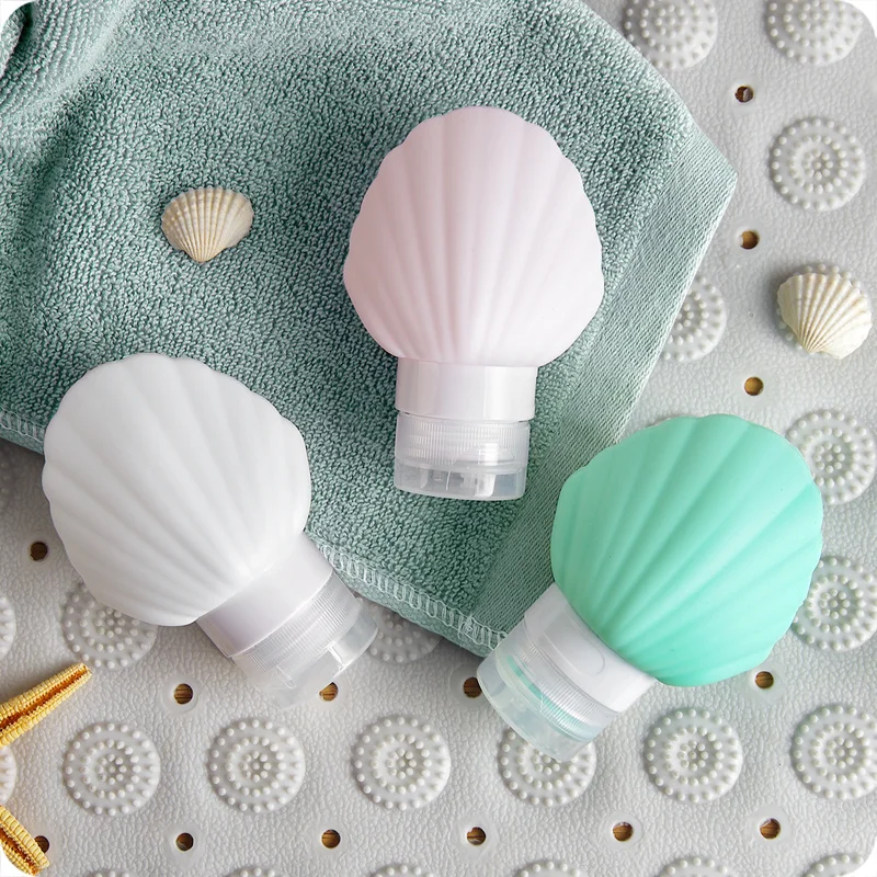Portable shell design Travel Silicone Bottle empty Shower Gel Bottles