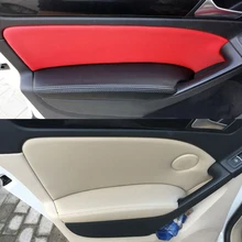 Para VW Golf 6 2010 2011 2012 2013 4 Uds Panel de reposabrazos de puerta de coche cubierta de protección de cuero de microfibra