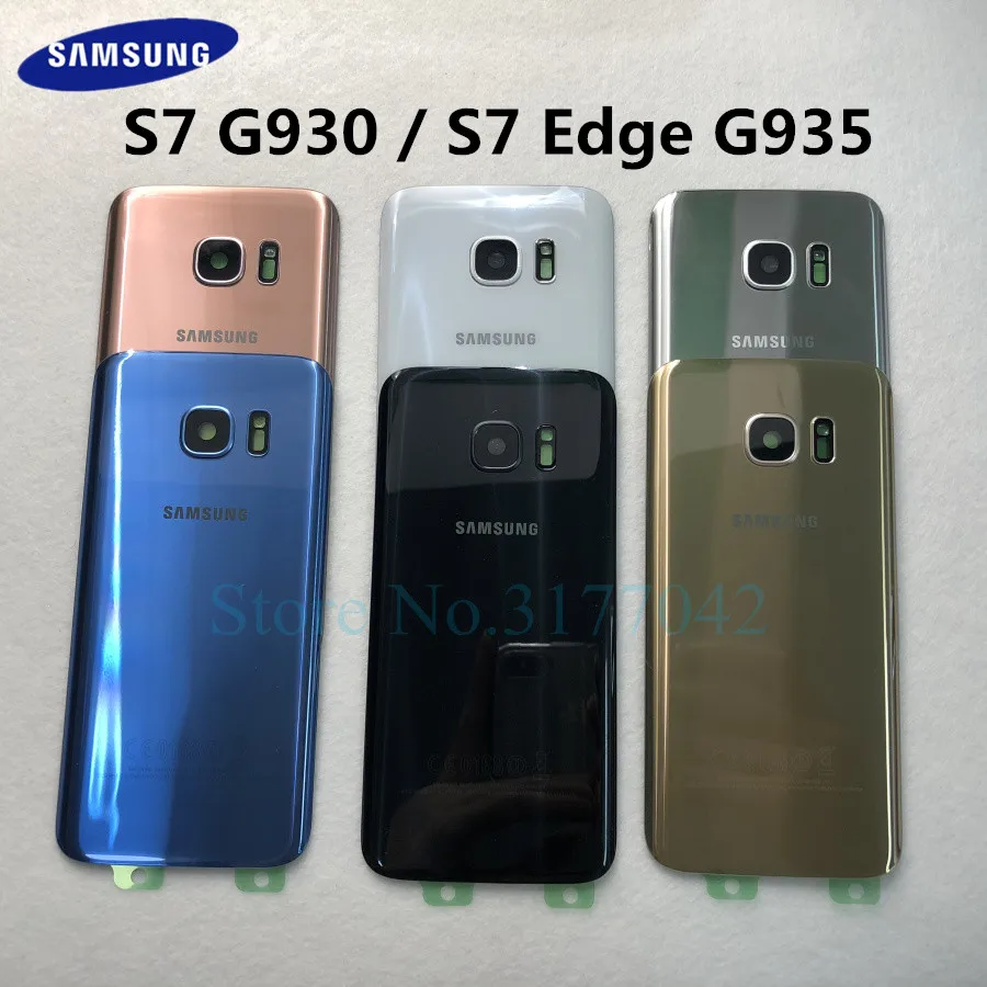 Samsung Galaxy S7 G930F/S7 EDGE G935F Задняя стеклянная крышка батареи Задняя Дверь Корпус чехол samsung S7 Edge Задняя стеклянная крышка